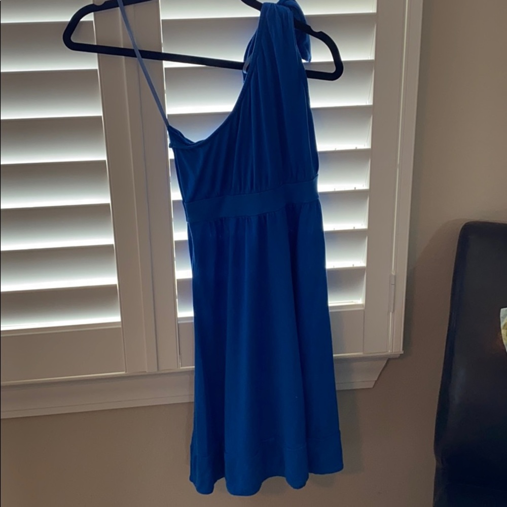 Blue one shoulder women’s dress
